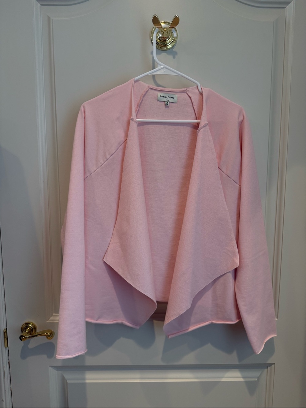 NYDJ Forever Comfort Peachy Pink Knit V-Neck Draped Top